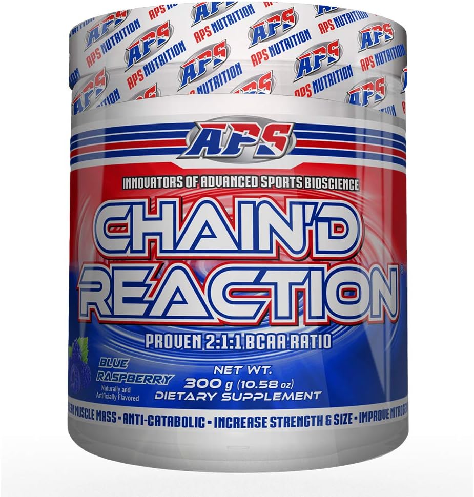 Chain'd reactie - De Ultimate BCAA Amino Acid Herstel Hulp voor Spiergroei, Blauwe Raspberry, 300 Gram