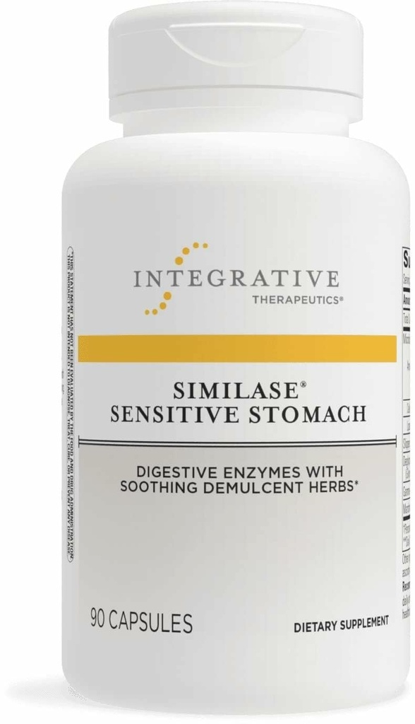 Thérapeutique intégrative Stomach sensible à la similiase - Soutien aux stomachs sensibles* - Sans lait et végétalien - 90 capsules (45 portions)