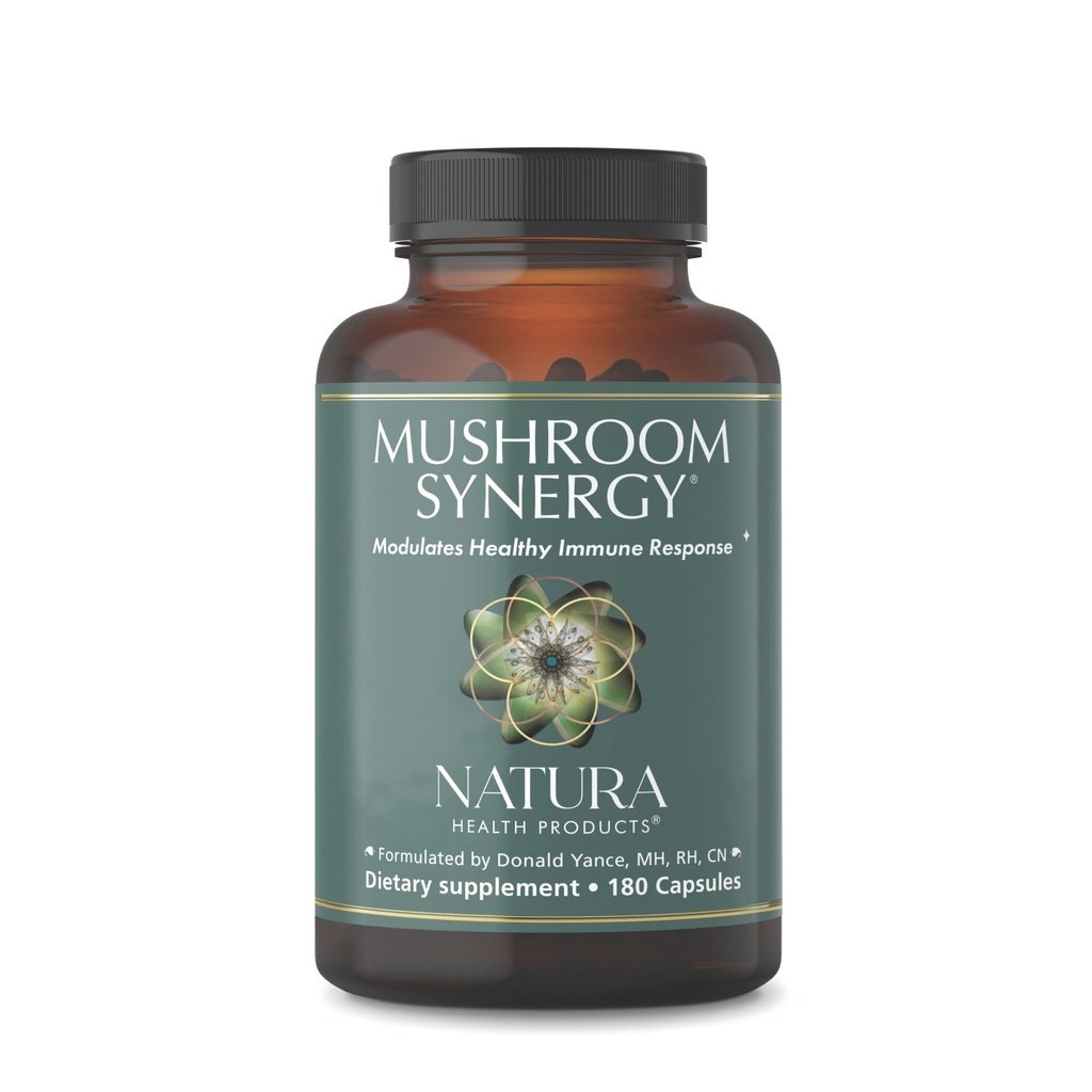 Natura Health Products Mushroom Synergy Supplement - Met Turkije staart, Red Reishi, Chaga, & Poria Paddestoelen - Modulaten gezonde immuunrespons* (180 capsules)