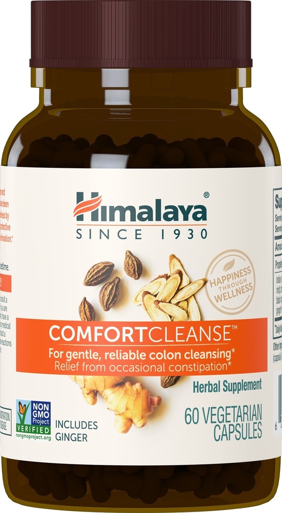 Himalaya ComfortCleanse for Detox and Gentle Colon Cleanse & Occasional Constipatie, Vegetarisch, 500 mg, 60 capsules, 1 maand levering