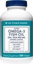 La vitamine Shoppe Omega 3 Huile de poisson 1290mg, EPA 735mg et DHA 165mg, Pureté assurée, Distillée moléculairement pour soutenir la santé cardiovasculaire, articulaire et cérébrale (120 Softgels)