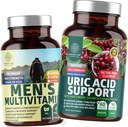Number One Nutrition N1N Premium Uric Acid Support en mannen Multivitaminen, alle natuurlijke supplementen ter ondersteuning van energieniveaus, prostaatgezondheid en urinetrekfuncties, 2 Pack Bundle