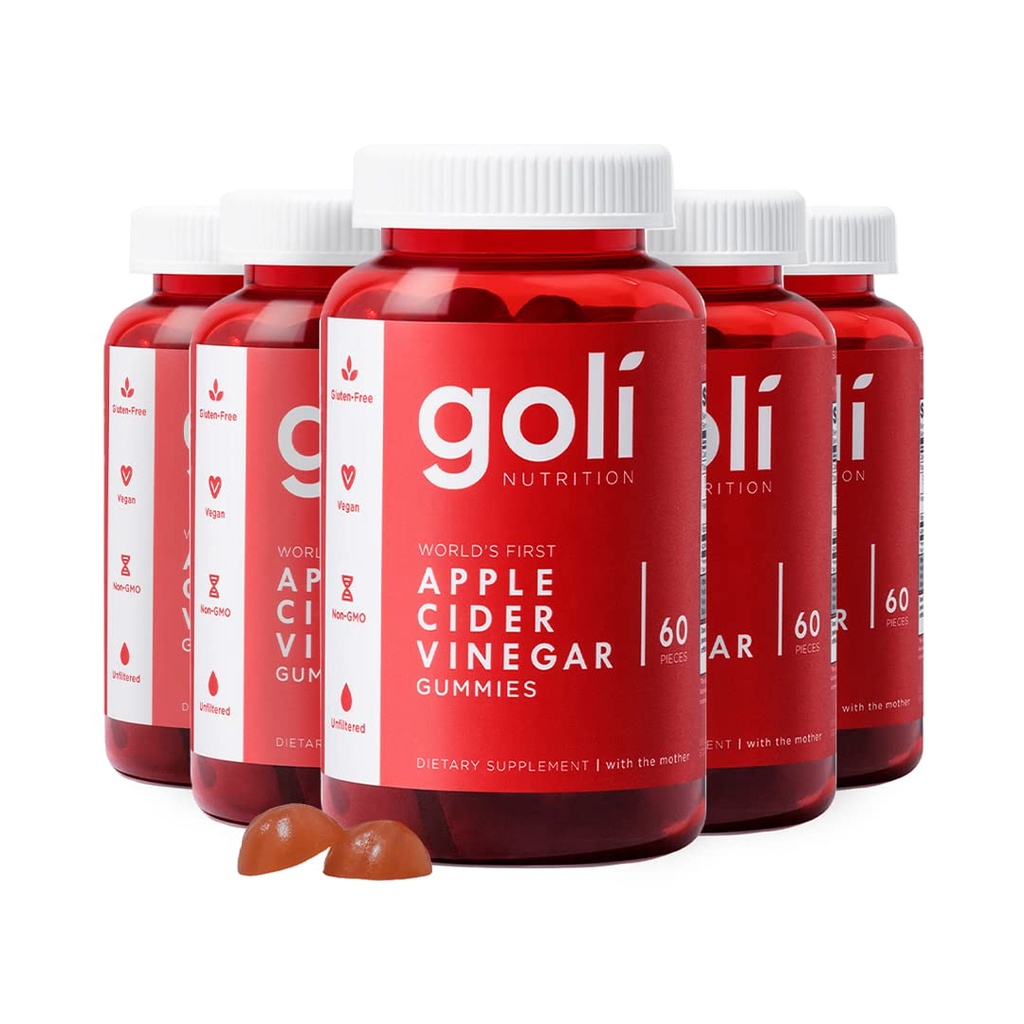 Goli vinaigre de cidre de pomme vitamines gommy - 300 Compte - vitamine B12, sans gélatine, sans gluten, végétalien et non-OGM
