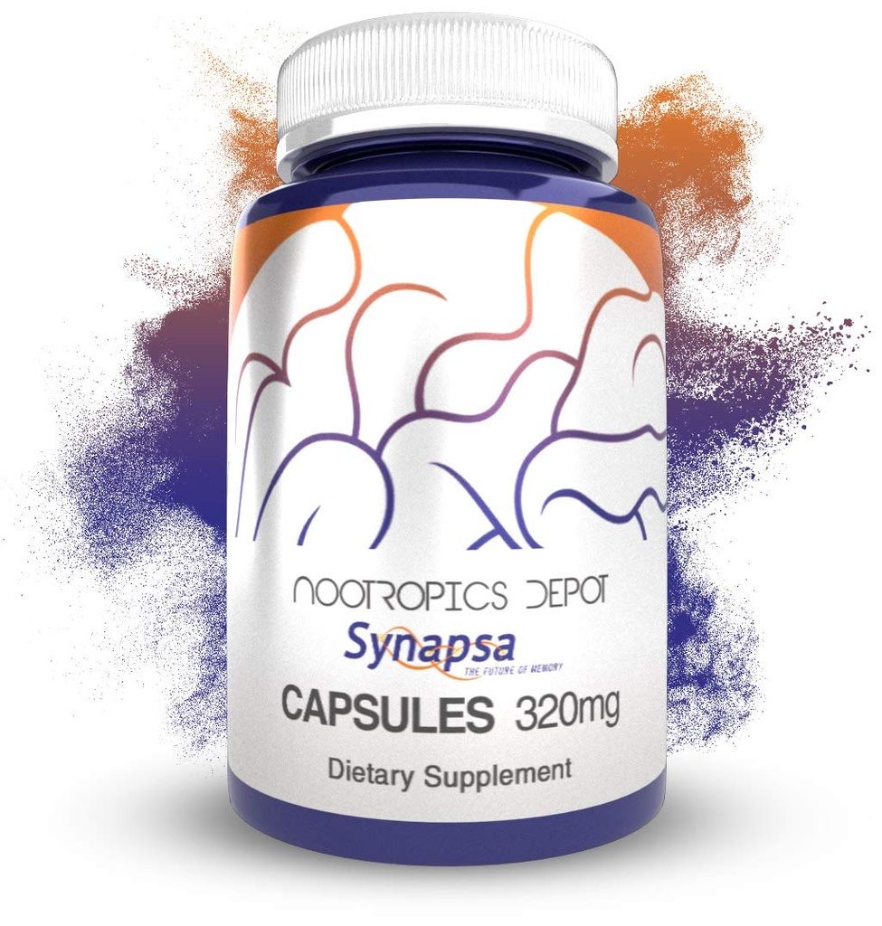Nootropics Depot Synapsa Bacopa Monnieri Capsules de 320mg de Total 60 Extrait de Plant entier de l'Ayurveda Supplément d'Adaptogen Herbe pour améliorer l'apprentissage, la mémoire et la performance mentale