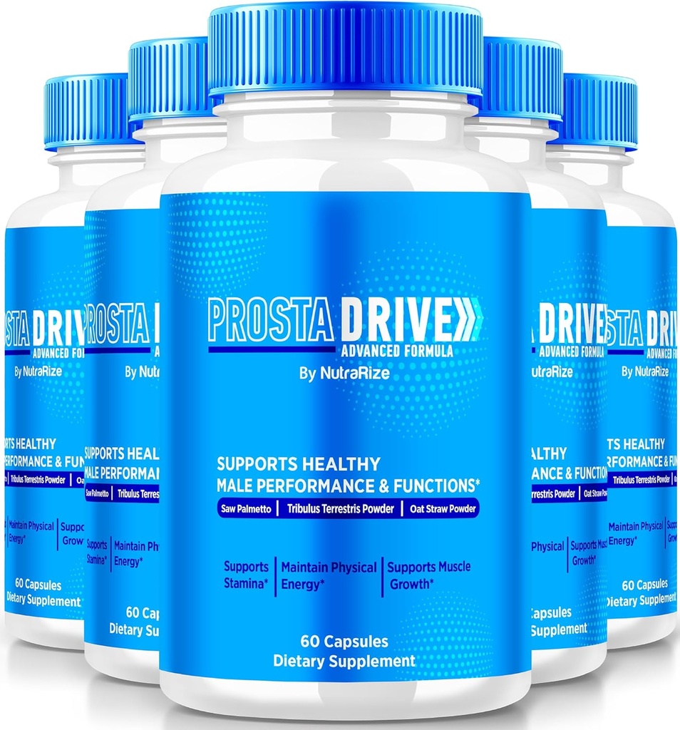 (5 Pack) ProstaDrive Capsules - Official Prosta Drive Supplement for Prostate Heath, All Natural Formula to Support Control, Energy & Overall Well-Being, Prosta-Drive Pillen Review (300 Capsules)