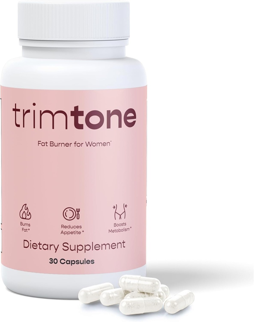 Trimtone gewichtsverlies pillen Vrouwen Mood Boosting Formula, Appetite Suppressant & Detox Reinigen vetbranders voor vrouwen, Dieet pillen die snel werken voor vrouwen, Optimaal voor buikvet - 30 capsules (1 per dag)
