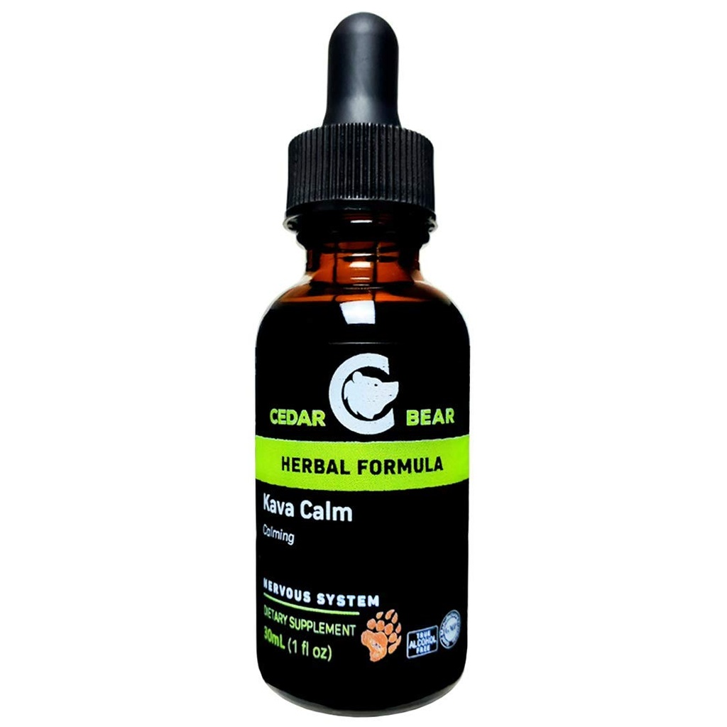 Cedar Bear Kava Kalmeer een vloeibare kruidensupplement dat de centrale zenuw- en spijsverteringssystemen ondersteunt 1 FL Oz