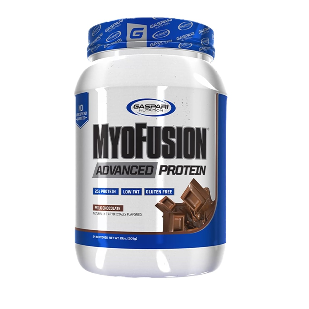 Gaspari Nutrition Myofusion Advanced Protein, Proteïne Blend met Wei Proteïne, Caseïne Proteïne en Isolaat Proteïne, Laag Vet en Glutenvrij (2lbs, Chocolade)