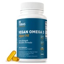 Dr. Tobias Vegan Omega 3 Supplement, 1400mg Algenolie, 420mg DHA, en 210mg EPA per Serving, Non-GMO, Gluten-Free, Carrageen-Free, 60 Capsules, 30 Servers