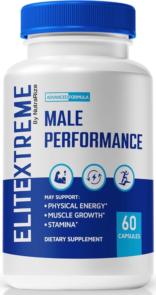 EliteXtreme Mannelijke Supplement, EliteXtreme Man Pillen, Alle Natuurlijke Dieet Capsules voor Mannen, 1200 MG Multivitaminen voor Algemene Gezondheid, Elite Xtreme Reviews (60 Capsules)