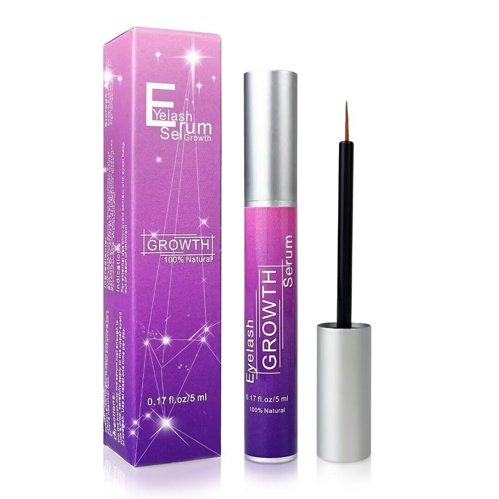 Sérum de croissance des cils - Sérum d'amélioration des cils pour la peau et les sourcils Sérum d'amélioration des cils naturels Épaisseur et allongement du sérum Mascara Set Sérum de croissance des cils