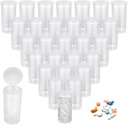 Bouteille d'ordonnance vide en plastique de 100Pcs, 13 Bouteilles de pilules Dram, Bouteilles d'articulation étanches à l'eau avec bouchons de top pop Conteneur de médicaments pour pilules, artisanat, bonbons, suppléments et plus