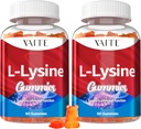 L-Lysine 1000mg Gummies - Ondersteunt huid, Lip, Vegan, Glutenvrij, 60 Kauwbare Lysine voor volwassenen, Vitaminen weefsel Gezondheid & Immuun Systeem, Aminozuur Vitamine Supplement & Complexe Supplementen (2 Pack)