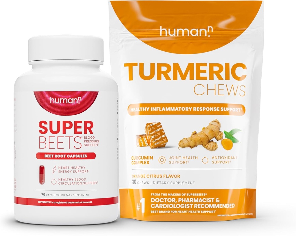 Humanen SuperBeets Beet Root Capsules en Kurkuma Kauwen