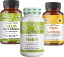 Supplément Neem & Turmeric Premium – Formule 2-en-1 pour la santé de la peau, l'immuno & le soutien nettoyant