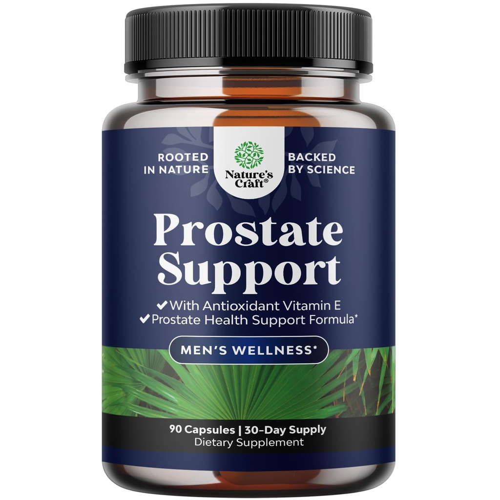Herbal Prostate Supplement voor mannen - Krachtige Pygeum en Saw Palmetto Extract met Beta Sitosterol & Green Tea voor Urine Tract Ondersteuning - Mannelijke gezondheid Blend voor frequente urine - 90 capsules
