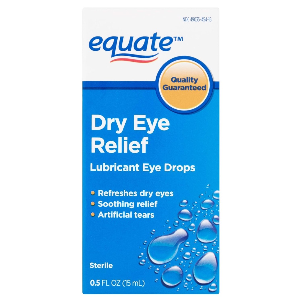 Equate: Steriele kunstmatige tranen Smeermiddel Oogdruppels, .5 fl oz