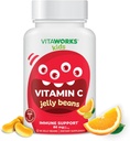 Kids Vitamine C Jelly Beans 80mg - Smakelijke natuurlijke sinaasappel Blast smaak - Vegan, GGO-vrij, glutenvrij, notenvrije vitamines - Dieetsupplement - voor Immune Ondersteuning - voor kinderen - 60 Jellies