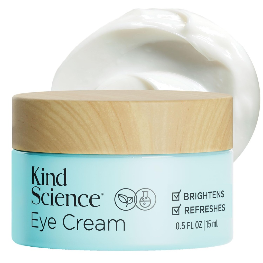 Kind Science by Ellen DeGeneres Eye Cream - Under Eye Cream for Rimpels Noticablely Smooths & Moisturizes - Anti Aging with Hyaluronuic Acid, Vitamin C - Fragrance Free, Paraben Free, 0,5 fl oz