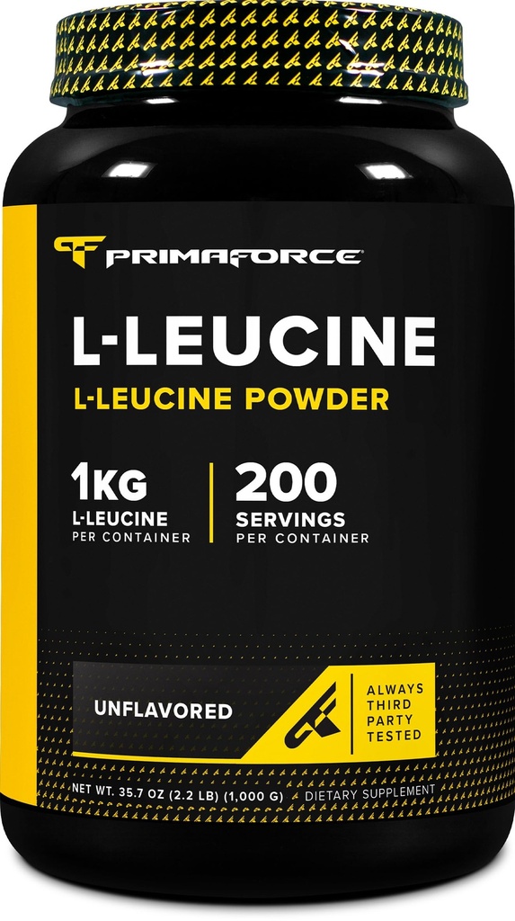Primaforce L-Leucine Pure Powder 1 KG (2,2lbs) - Non-GMO, Glutenvrij, 200 porties