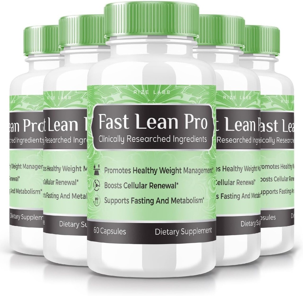 rize labs - Fast Lean Pro Dietary Supplement, Advanced Formula Capsules voor extra sterkte, niet GGO, bevordert gezond gewicht management (300 capsules) (officieel pakket van 5)