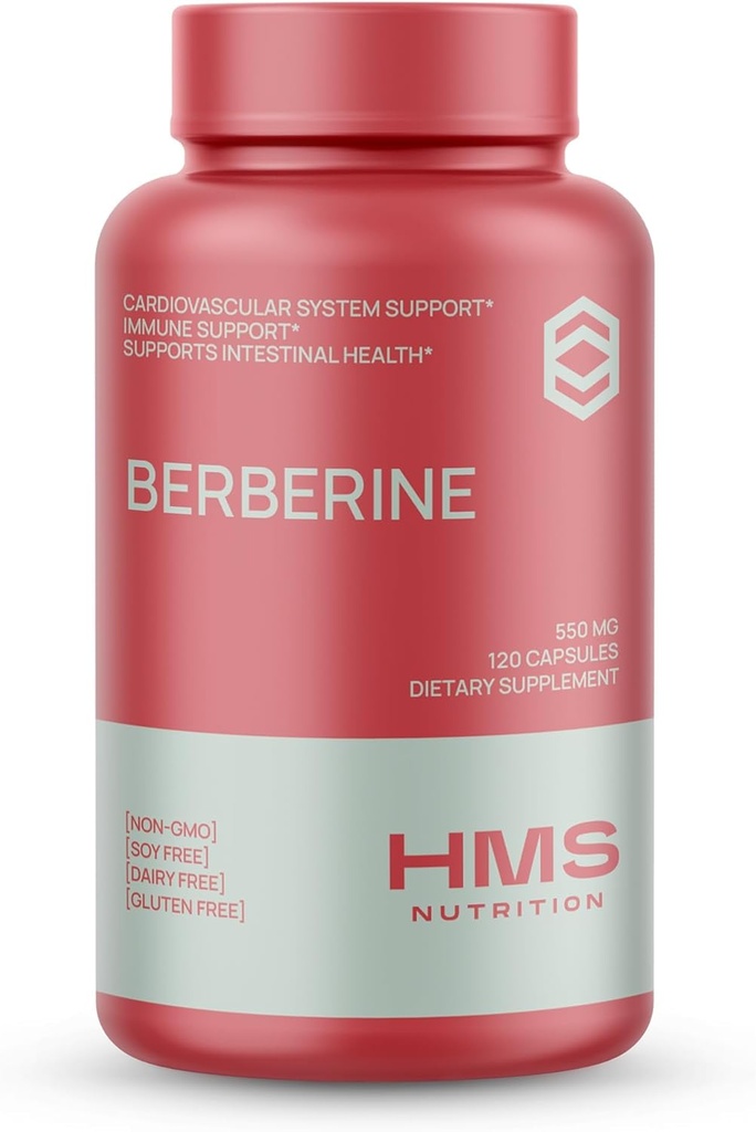 Berberine HCL 550mg, supplément à base de plantes Berberine de la racine Berberis Aristata, végétalien et sans gluten, 120 capsules
