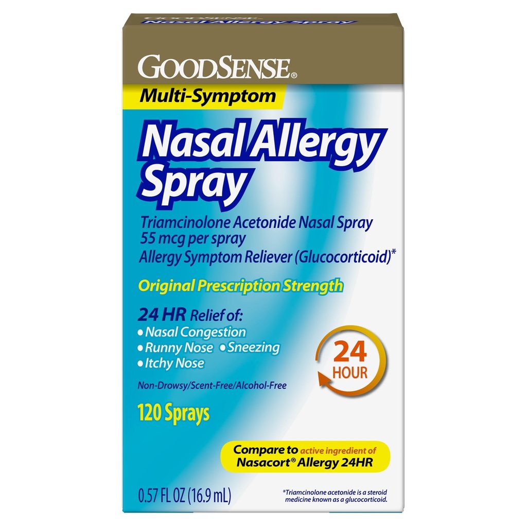 GoodSense Multi-Symptoom Neus Allergie Spray, Triamcinolon Acetonide Neus Allergie Spray, 55 mcg per spray, 0,57 Fluid Ounces