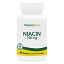 Natures Plus Niacin - 100 mg, 90 Vegetarische tabletten - High Potency Vitamine B3 Supplement - Glutenvrij - 90 porties