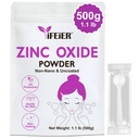 iFEIER Zink Oxidatiepoeder 500g (1,1 lb) 100% Pure Non Nano Uncoted Zink Oxid poeder voor huidbescherming 