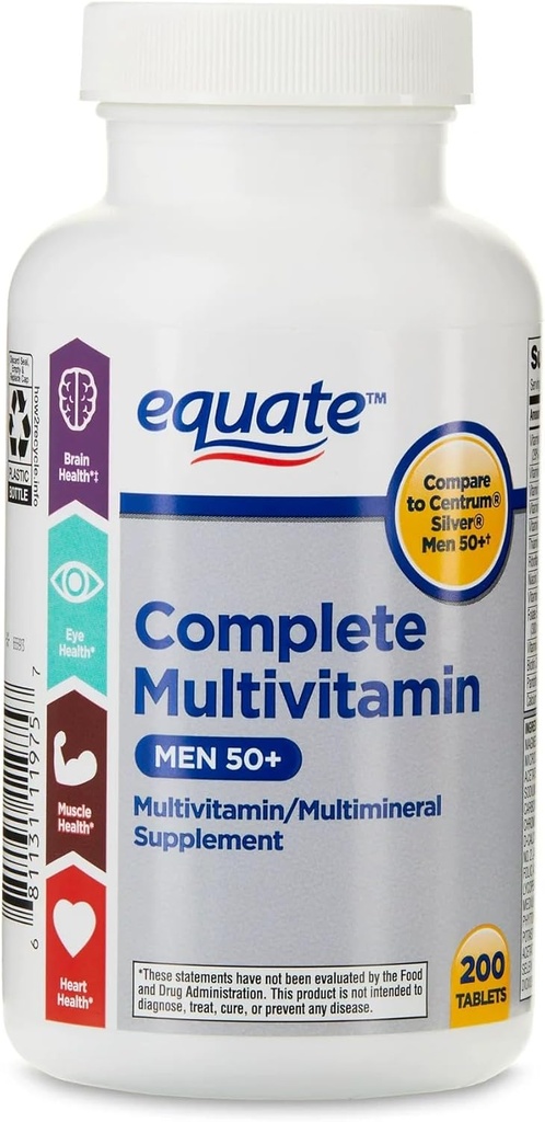 Ikj Complete Multivitamine/Multimineral Supplement Tablets, Men 50+, 200 Tellen