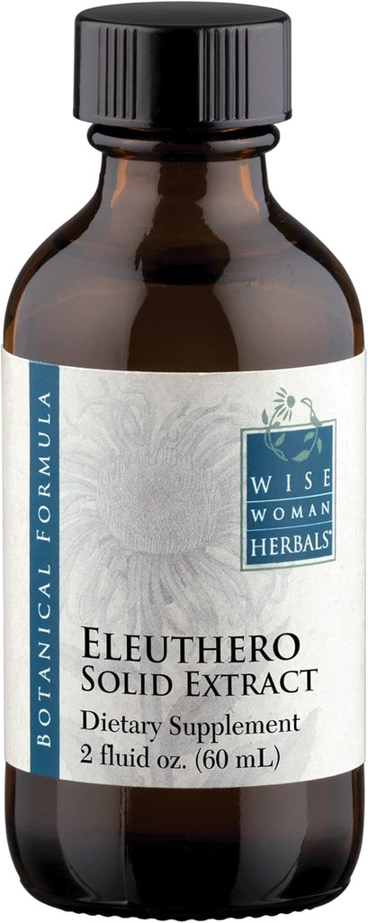 Wise Woman Herbals Eleuthero Root Solid Extract 4:1, Alcoholvrij, Adrenal & Stress Support, Energie, Uithoudingsvermogen, Mentale Duurzaamheid, Ondersteunt Balanced Mood & Immunity, 2 Fl Oz