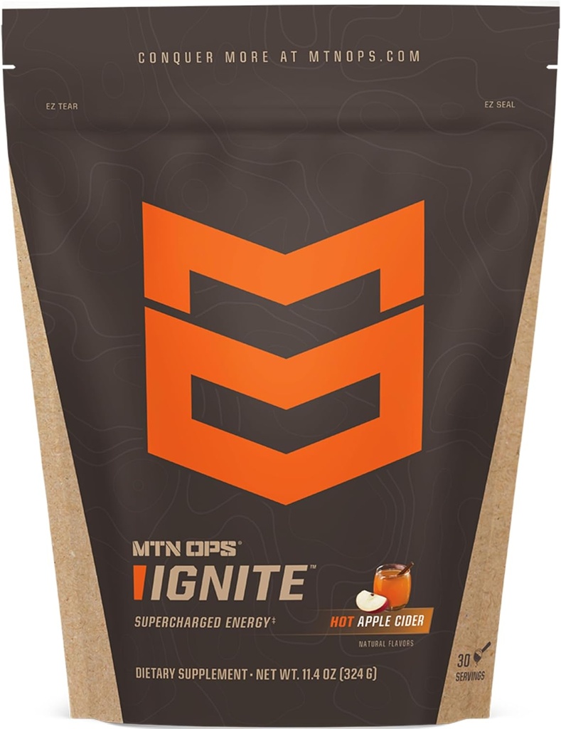MTN OPS Hot Ignite Instant Coffee Nootrope & L-Arginine L-Citrulline for Cognitive Clarity, Mental Focus & Nitric-Oxide Boost 