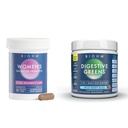 BIOHM Vrouwenprobiotica 30B CFU & Super Greens/Kids Berry Blast Bundle: Gut & Overall Health Support, 9 Strains, 30-Day Supply, rijk aan antioxidanten