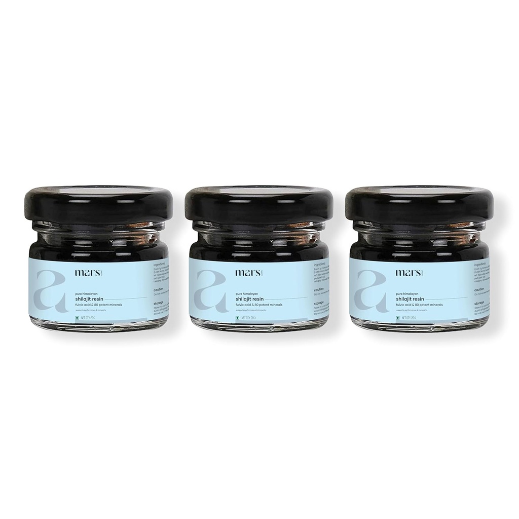Mars Himalayan Organic Shilajit Resin | Natural Resin Sourced from the Himalayas | Supports Vitality, Energy & Overall Wellness | 45g | Pack of 3