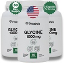 PRISTINE'S Glycine 1000MG Aminozuur supplement Slaapondersteuning Capsules (3-pack) - 90 dagen levering - spierherstel, niergezondheid & collageen vorming productie ondersteuning