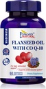 Vlaszaadolie met CO Q-10 (Daily antioxidant en Cardiovasculaire System Support), GMP, natuurlijk product Assn gecertificeerd, Made in USA - 400mg, 60 Softgels