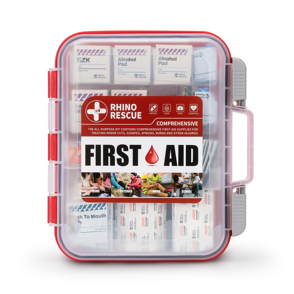 RHINO RESCUE 371 stuks OSHA All-Purpose EHBO Kit, Home & Office Professional Medical Supplies, Ideaal voor noodgevallen, School, Business