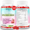 Keto ACV Gummies with Probiotics & Vitamin B12, 2000mg Apple Cider Vinegar Gummies with Mother, for Metabolisme, Digestie, Detox & Cleanse, Sugar Free, Vegan-Friendly, 120 Gummies