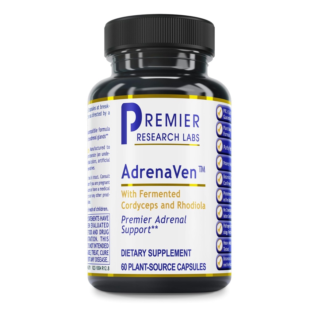 Premier Research Labs 30 Servings-AdrenaVen - Adrenal Health Supplement, Ondersteunt Adrenal Gland Health and Stress Response - Organic Adrenal Health - 60 Plant-Source Capsules