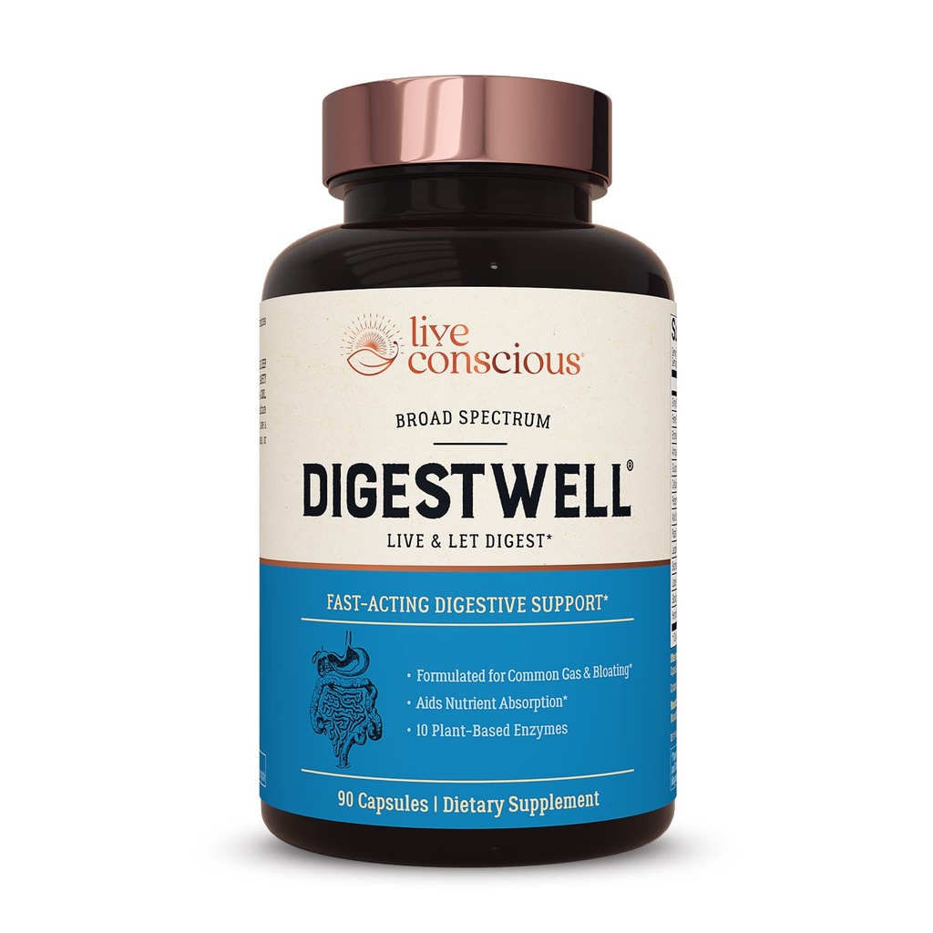 Live Conscious DigestWell Onmiddellijke ondersteuning - Snelwerkende Digestieve ondersteuning 