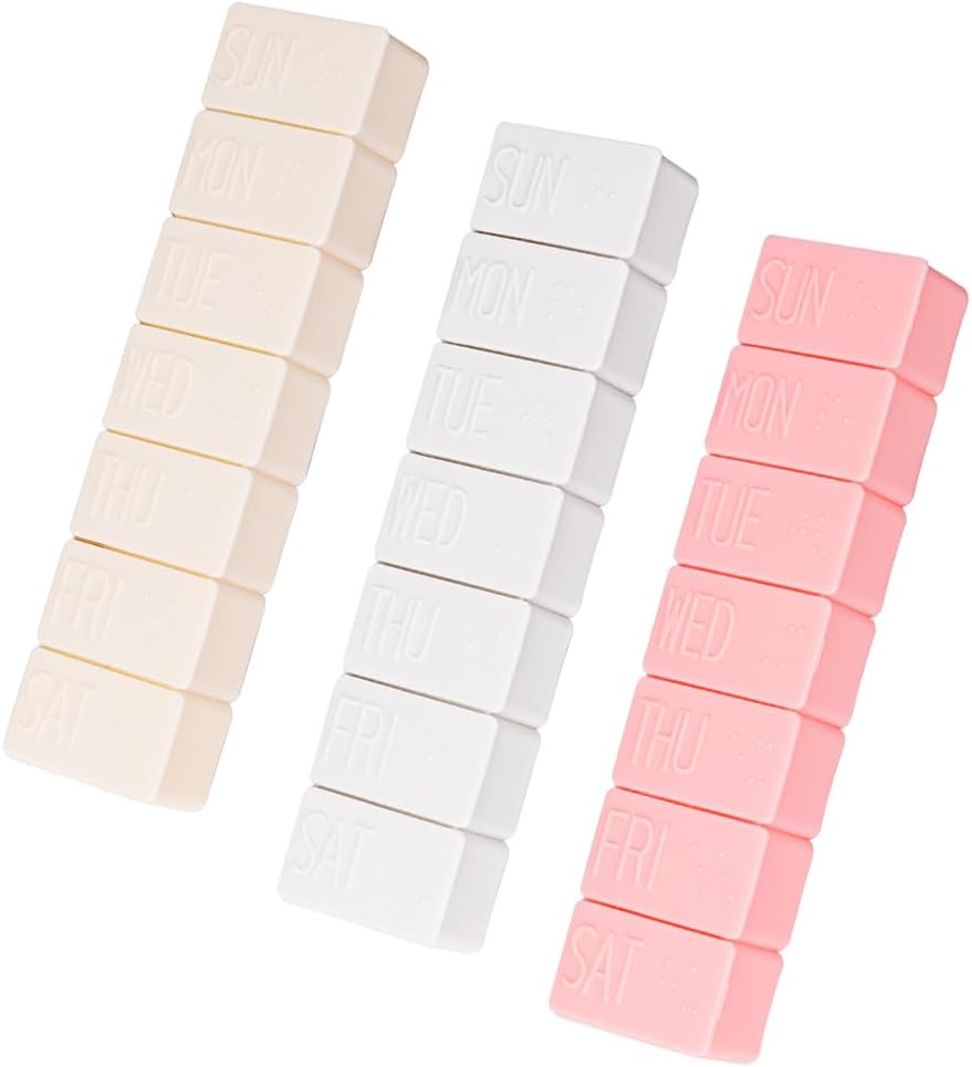 3Pack Weekly pil Organizer, Extra Large 7 dagen pil koffers reizen dagelijks pil Box voor visolie, Calcium tabletten supplementen en andere vitamine pil