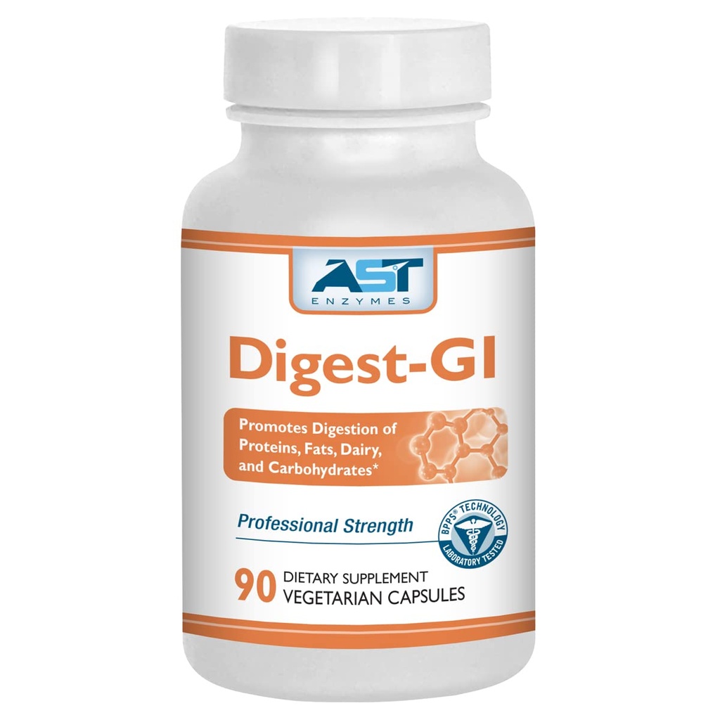 AST Enzymes Digest-GI Enzyme digestive - Digestion et soulagement des ballonnements pour les femmes et les hommes - 90 Capsules végétariennes