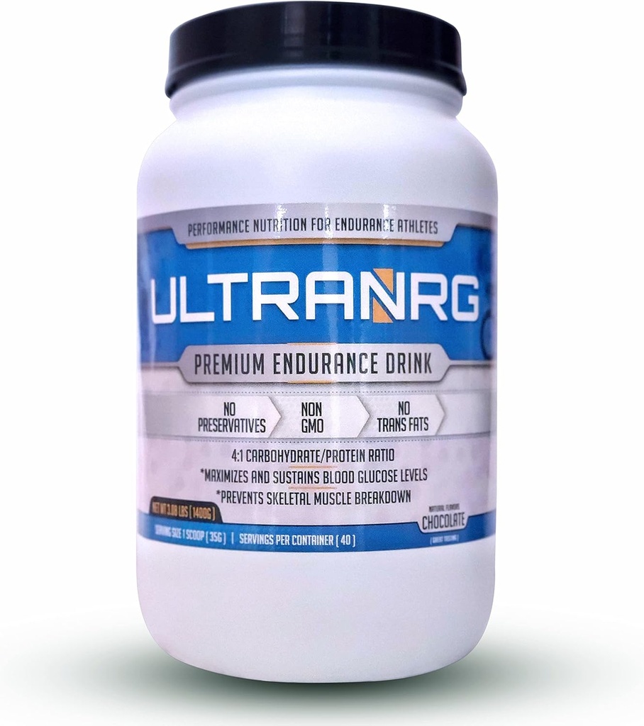 Endurance Drink Mix, Chocolate (35g,40 porties) Liquid voeding voor atleten. Regelt pieken in bloedglucosespiegels. Voorkomt skeletspieruitbraak. Geen conservatief-niet GGO-geen transvetten