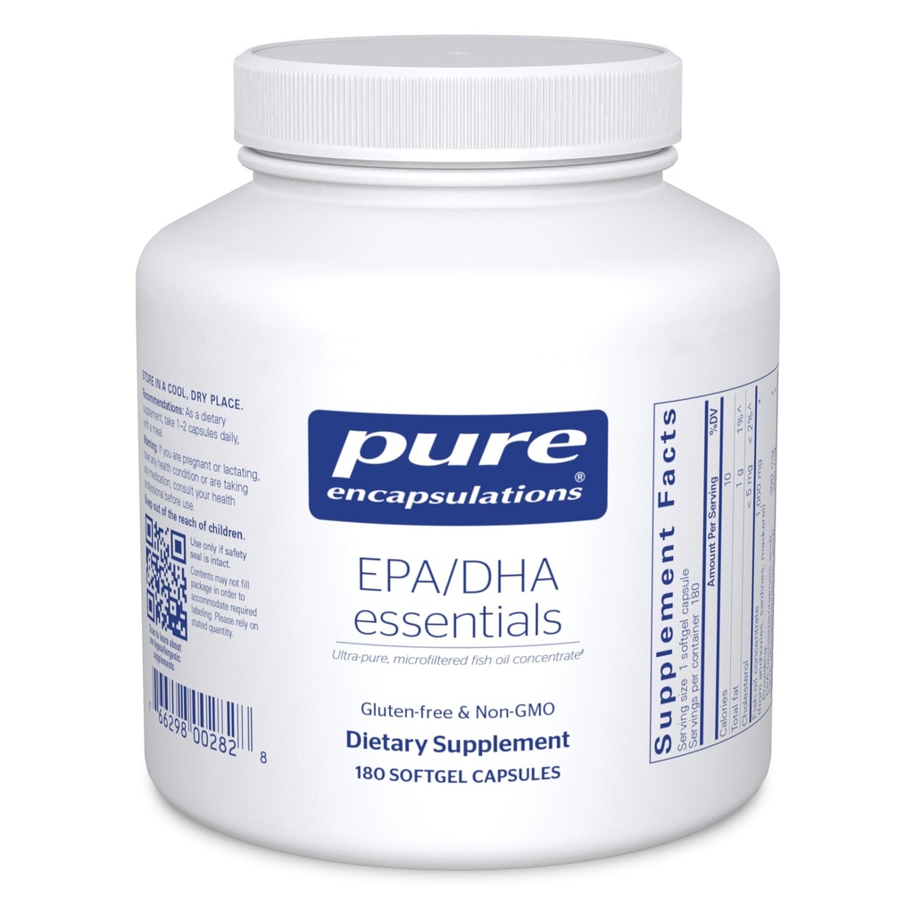 Pure Encapsulations EPA/DHA Essentials - Fish Oil Concentration Supplement to Support Cardiovascular Health - Premium EPA & DHA Supplement with Omega 3 - 180 Softgel Capsules