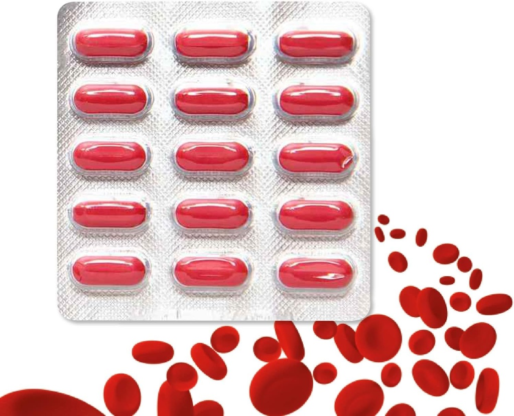IJzer-, foliumzuur-supplement, vitamine C & vitamine B12 Ondersteunt bloedopbouw, immuniteit en energie