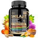 Supplément Shilajit avec la mousse de mer, Ashwagandha, Tongkat Ali - Shilajit Pure Himalaya Capsules d'acide fulvic organique - 90 Compte