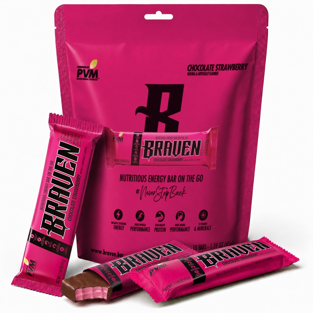 Braven Bar Chocolate Aardbei Energie Bars (1.59 oz, Pack of two 