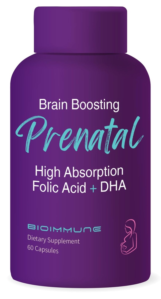 Vitamines prénatales biodisponibles ultra-fortes pour les femmes, acide folique folique méthylé naturel, oméga 3 du DHA.