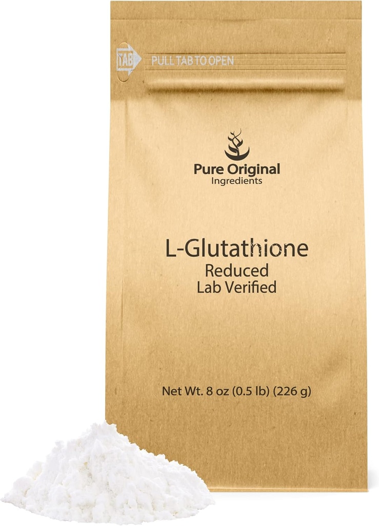 PURE ORIGINEEL INGREDIËNTEN L-glutathionpoeder (8 oz) verminderd, altijd zuiver, Lab geverifieerd supplement