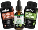 Oregano Olie Biologische Liquid Drops & Cleanse Capsules - Biologische olie van Oregano Drops Tinctuur Extract, Candi Reiniging Detox - Caprylzuur, Wormwood Black Walnut & Kloof Capsules